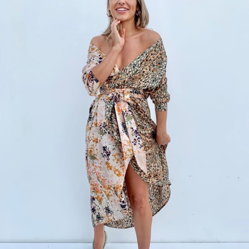Never Fully Dressed Bloom Spliced Wrap Dress